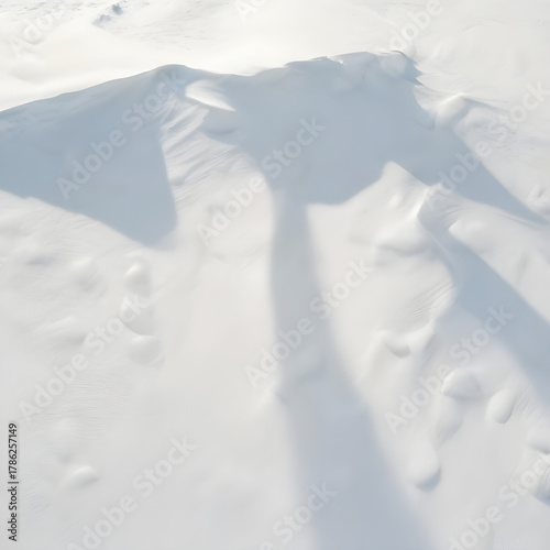 Abstract White Background: Aerial Snow Dunes, Natural Minimalism