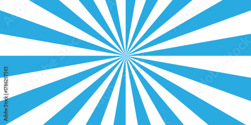 Minimal abstract summer spiral line diagonal vintage summer poster design. shine blue glowing sunrise spiral sunset ray cartoon pop sunburst wallpaper.	