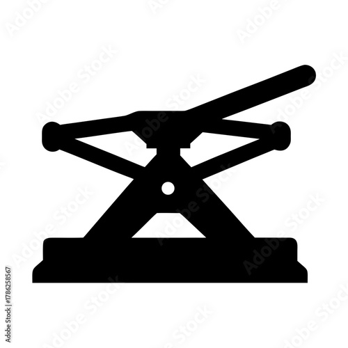 Scissor jack silhouette for automotive repair and lifting