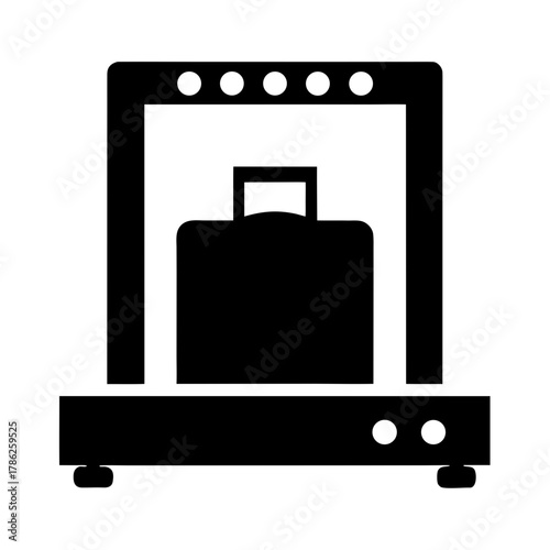 Airport security baggage scanner x ray machine silhouette