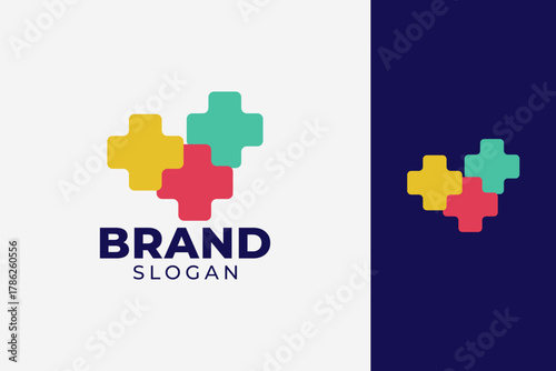 Modern Puzzle Logo Design, Colorful Abstract Brand Identity for Business, Teamwork, or Connection Concept