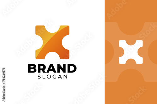Modern Puzzle Logo Design, Colorful Abstract Brand Identity for Business, Teamwork, or Connection Concept