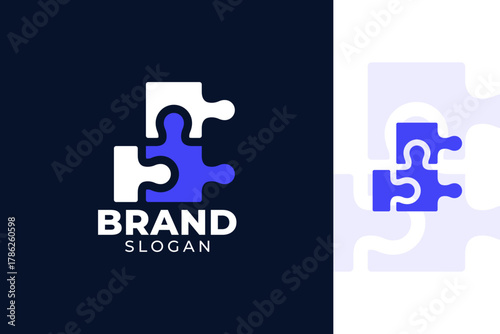 Modern Puzzle Logo Design, Colorful Abstract Brand Identity for Business, Teamwork, or Connection Concept