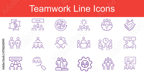 Meeting Big Line icon set. Contains related to consultation, meeting, social, video, call, room, meet and more. Minimalist set of line pictogram. Editable stroke. Vector illustration.