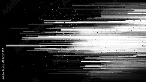 Abstract speed lines data transfer digital glitch futuristic cyberspace design.