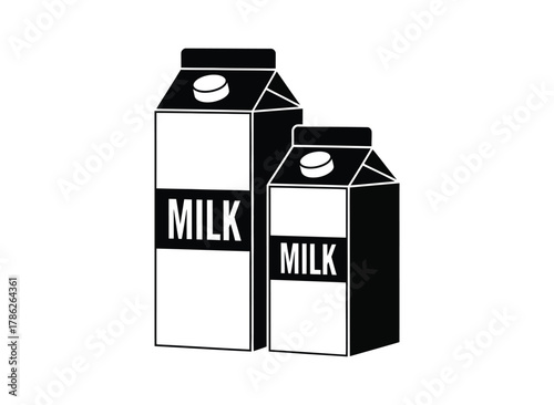 Two carton containers filled with milk stand against a white background, illustrating their packaging.