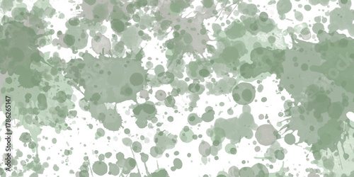Green watercolor splatters abstract background design element for art isolated on white background