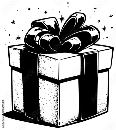 Gift box with a large bow