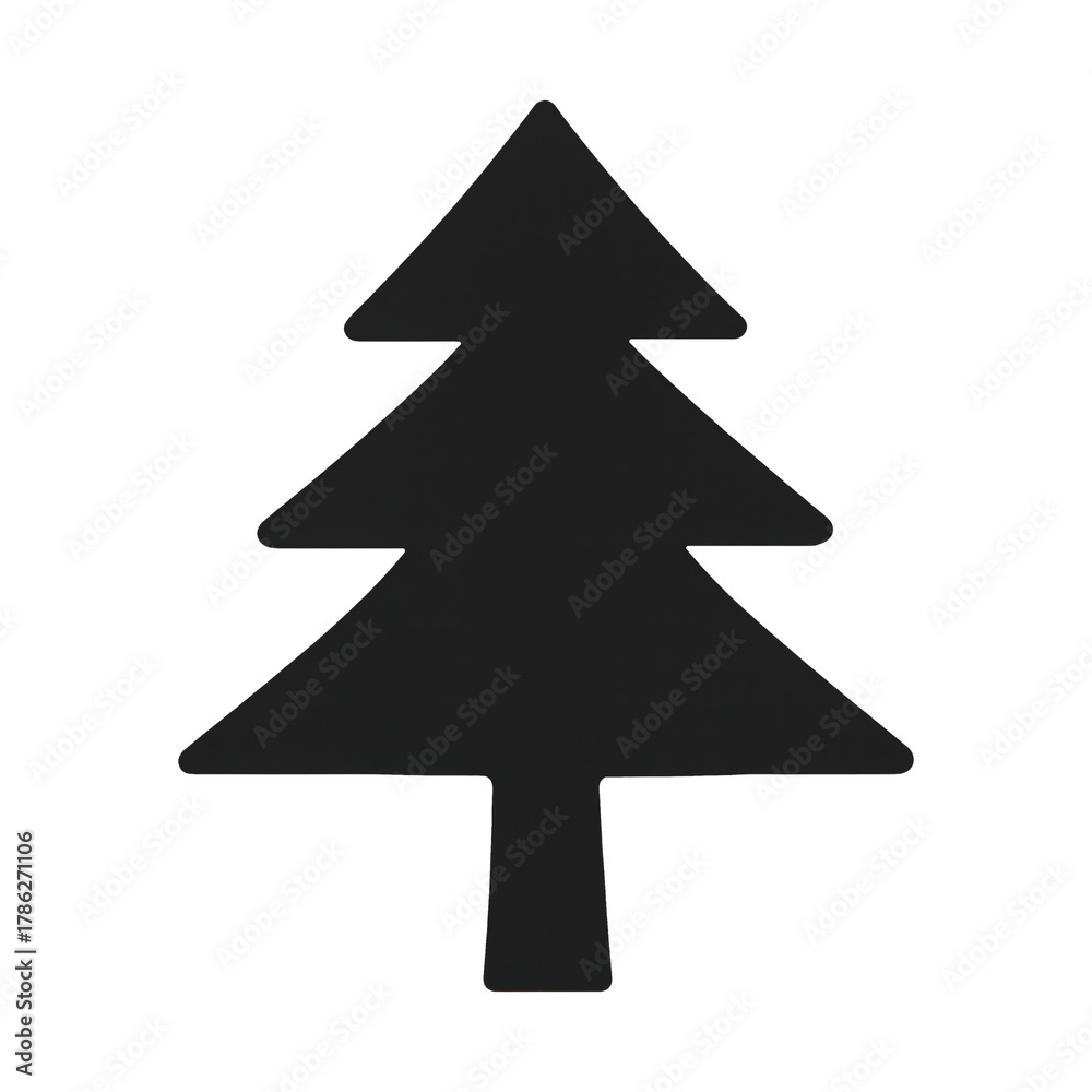 Fototapeta premium PNG Minimalist evergreen tree silhouette.