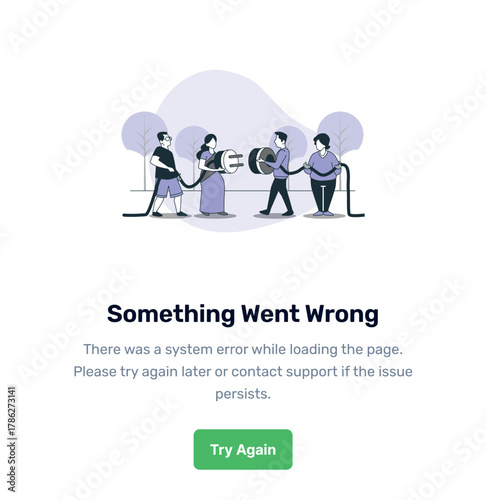 Something Went Wrong — Error Page Empty State Illustration
