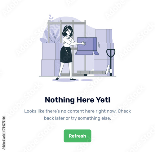 Nothing Here Yet! — Empty Page Illustration for App or Dashboard
