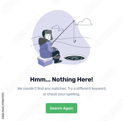 Hmm... Nothing Here! — Minimal Empty State Illustration
