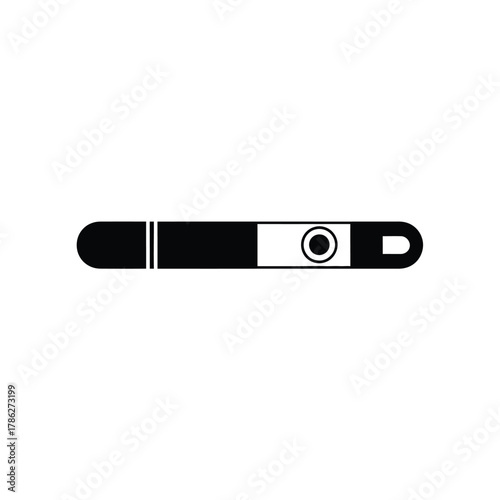 Black and white cigar icon with rounded end tobacco