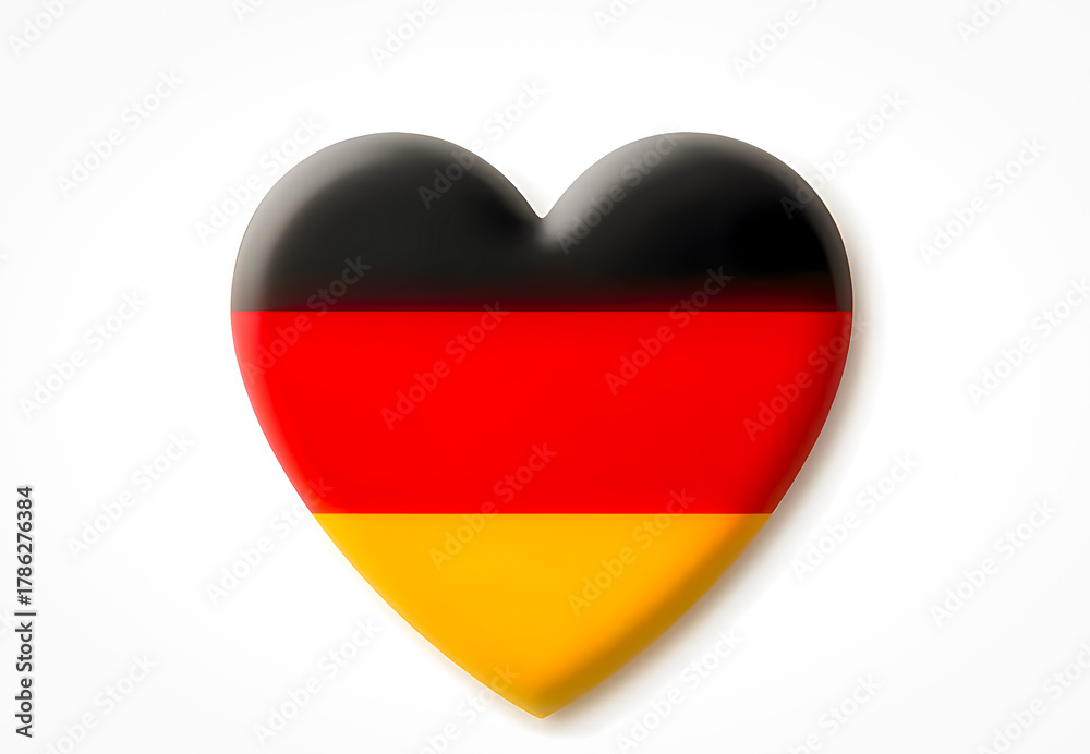 Fototapeta premium Heart Shaped Germany Flag Symbol of Love