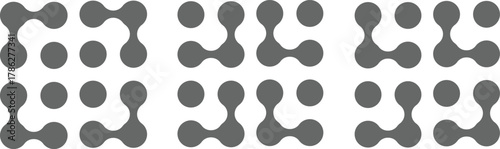 Set black metaballs isolated on a white background. Modern contemporary geometric shapes and elements. Metaball pattern. Liquid drops or morph shapes background