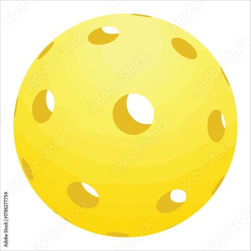 Yellow Perforated Ball Icon For Sports Use