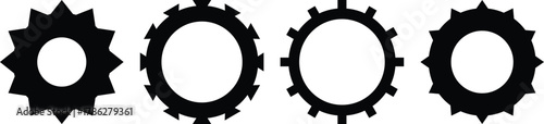 Gear setting vector icon set. Mechanic settings icon black and white vector sign . Progress or construction concept. Cogwheel icons UI vector.