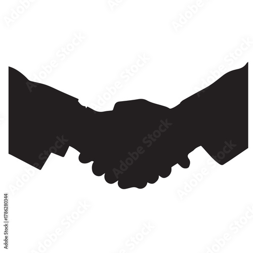 A silhouette of a handshake, symbolizing agreement, partnership, and collaboration, conveying trust and mutual understanding