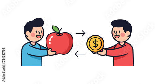 Illustrative representation of the exchange between health and wealth, emphasizing value and