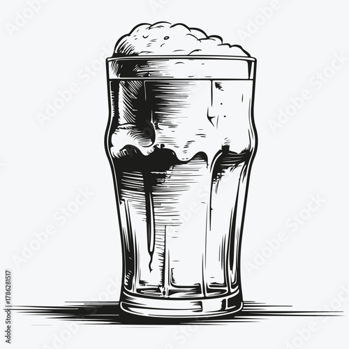 beer glass sketch illustration vector