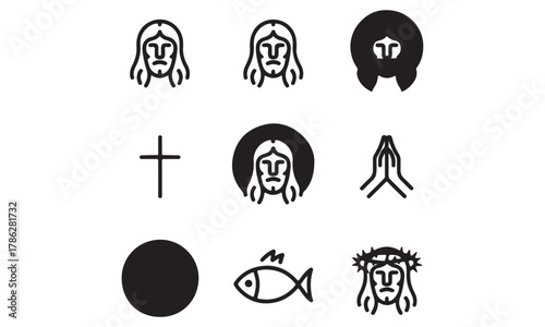 Christianity Symbols and Jesus Christ Icons Collection