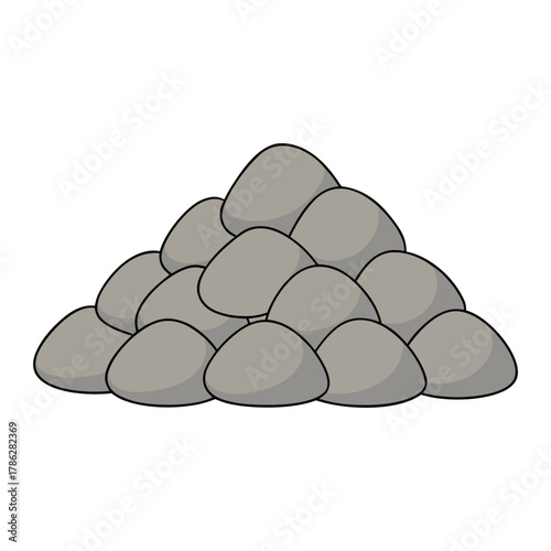 A rugged pile of boulders and rocks, stacked naturally with varied shapes, sizes, and textures, creating a raw, earthy, and timeless landscape scene.
