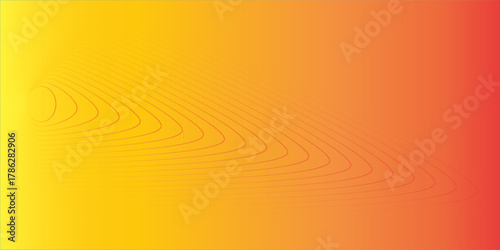 Background of rectangular warped sunbeams. Swirl yellow design with orange stripes.