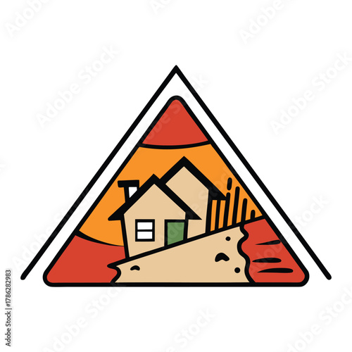 “Cracked walls, shattered windows, and tilted roofs—houses tremble as the earthquake strikes. Dust rises, bricks fall, and lives pause in fear as structures struggle to stay standing.”