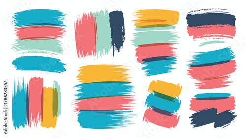 Set of colorful hand drawn hand illustrations