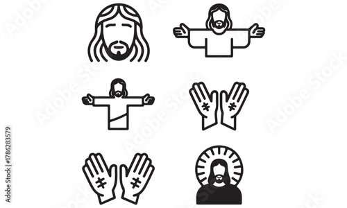 Christianity Symbols and Jesus Christ Icons Collection