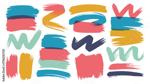 Set of colorful hand drawn hand illustrations