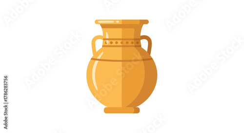 Golden amphora vessel evokes antiquity and artisanal craftsmanship of ancient civilizations