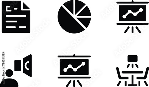 Business strategy and planning meeting with financial reports presentations and collaborative teamwo