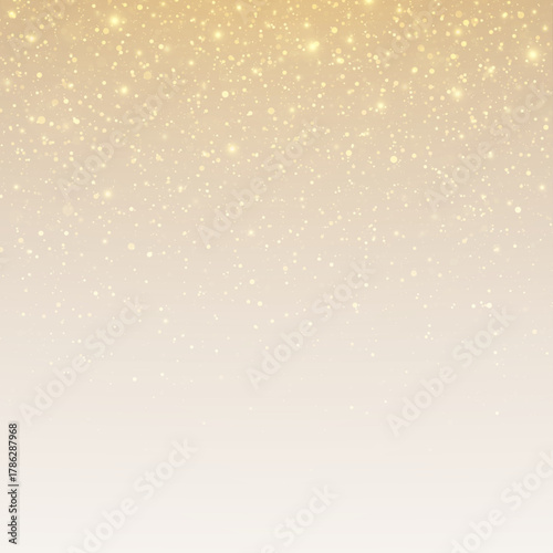 Festive background with shimmering light, bokeh and sparkling stardust. Glistering confetti and magical particles create a glamorous night sky effect.