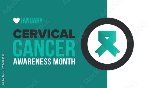 Cervical Cancer Awareness Month. Celebrate annual in January. Woman healthcare. Girl solidarity. Cancer prevention. Female disease. Medical healthcare concept. Poster, banner and background. Vector