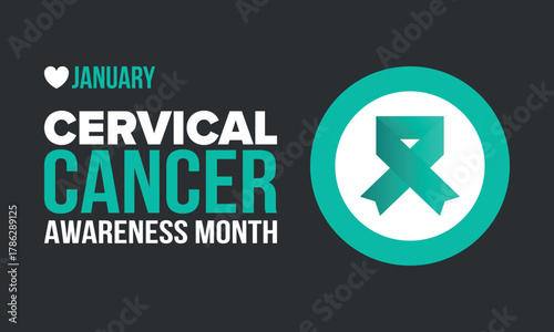 Cervical Cancer Awareness Month. Celebrate annual in January. Woman healthcare. Girl solidarity. Cancer prevention. Female disease. Medical healthcare concept. Poster, banner and background. Vector