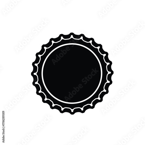 Black bottle cap icon on white background vector 1