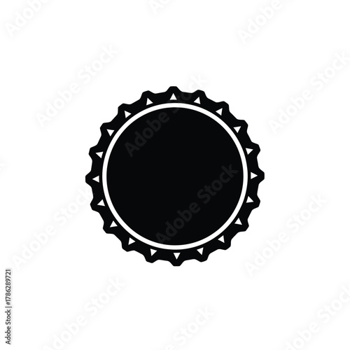 Black bottle cap icon on white background vector
