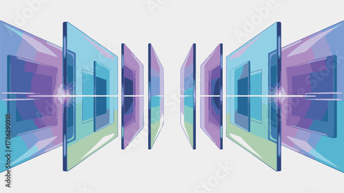 Abstract blue technology background with data and financial growth elements