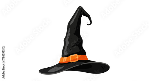 Enchanting pointed witch hat with buckle design suitable for spooky themed celebrations