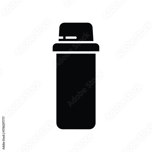 Black cigarette lighter icon on white background fire