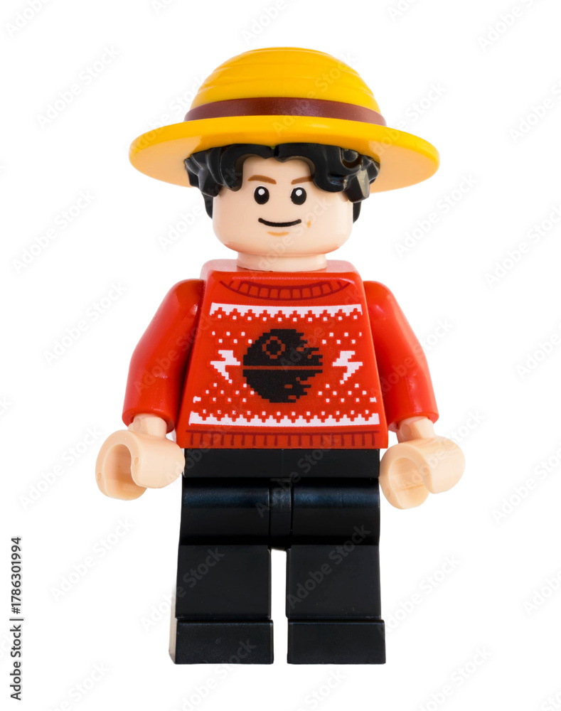 Naklejka premium Dortmund - Deutschland 10. November 2025 - Lego Minifigure Ruffy - Studio Aufnahme