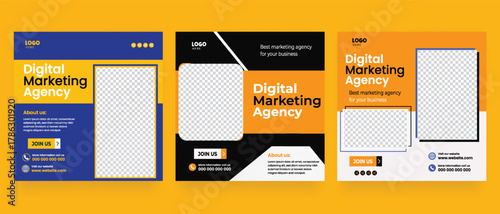 Digital marketing agency social media post template. vector illustration..eps
