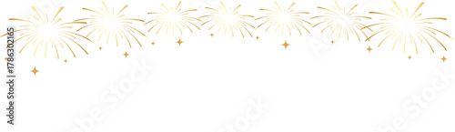 Luxury Golden Fireworks Border Design Element