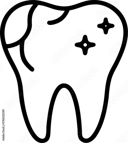 Clean sparkling tooth icon