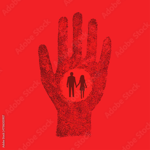Stop Unauthorized or Unmarried Couple Check-in Hand Icon
