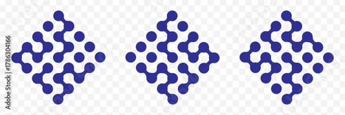 Abstract geometric shapes of connected molecules. Variety Colorful pattern of metabol dots on white background. Modern vector design. white background for banners, stickers, prints, posters. EPS 10.