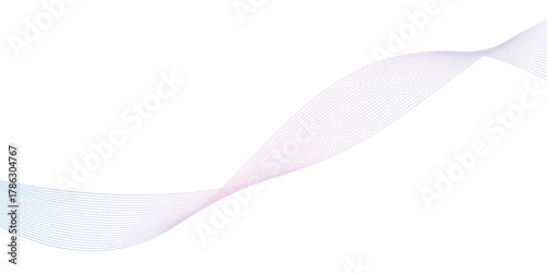 Abstract vector dot particles wave flowing smooth curve blue purple gradient color on white background