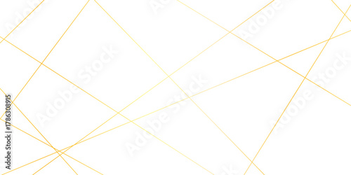 Abstract minimalistic white background with elegant intersecting golden lines forming a geometric pattern. random chaotic line and creative geometric many square, triangle shape background.