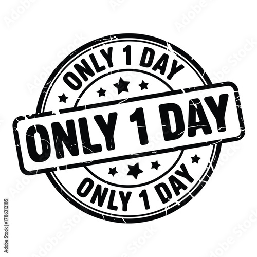 Only one day left stamp graphic with stars